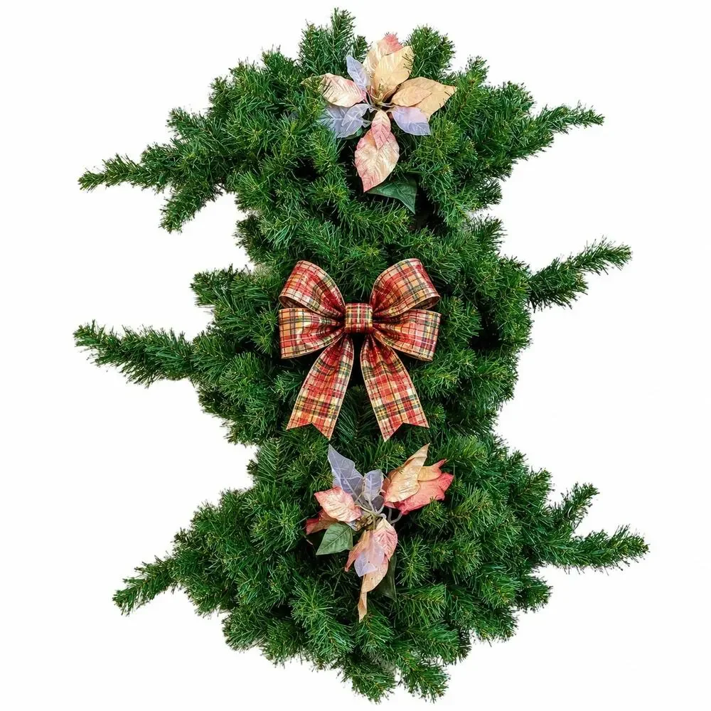 🎄🌸🎀Set of 3 Vintage Christmas Swags Faux Pine Pink Gold Holiday Decor 26-28
